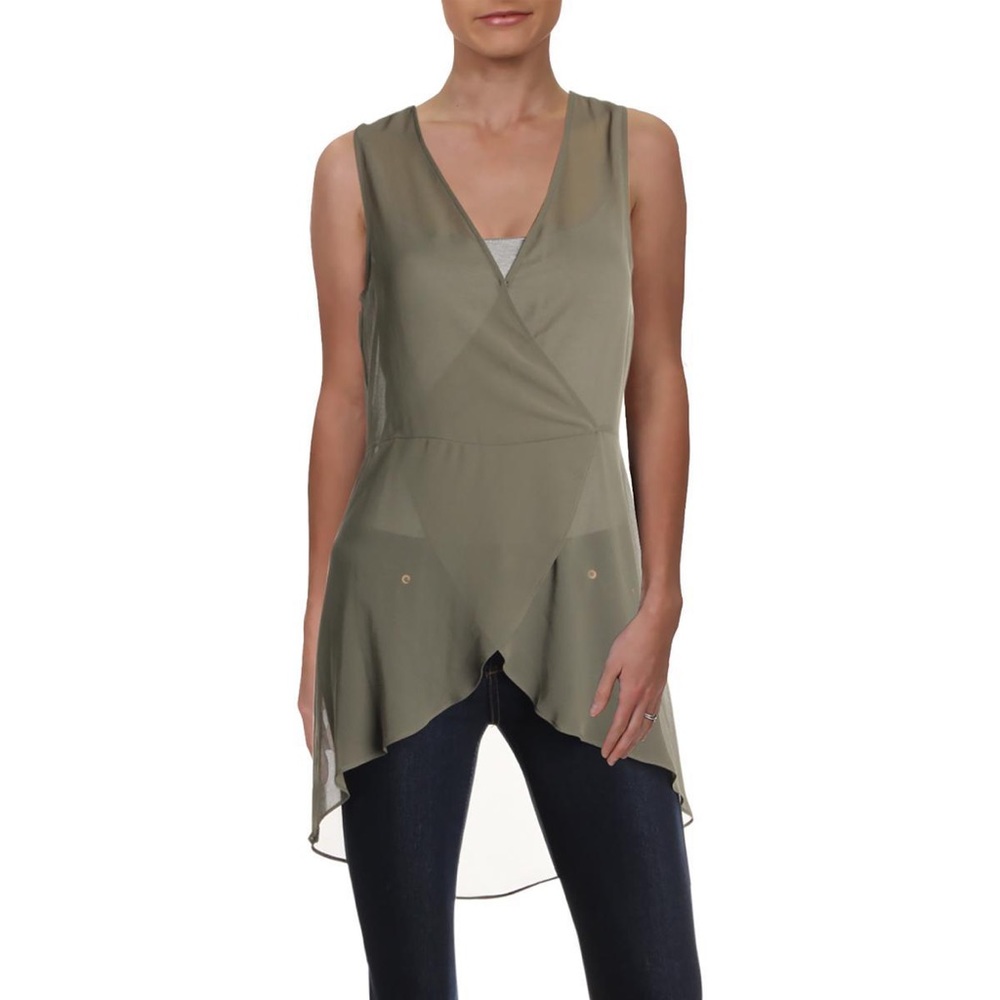 Beautiful Sheer Surplice V-Neck Tunic